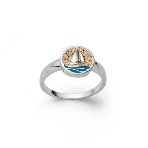 DUR Ring "Ahoi“ silber-blau 925er Sterling-Silber