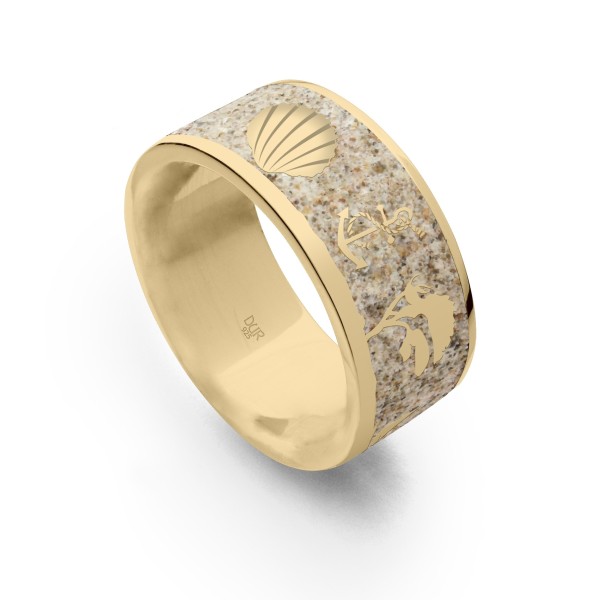 DUR Ring "Strandring Ostsee“ -gold-925er Sterling-Silber