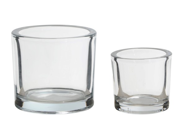 Windlicht Glaskübel Klarglas in zwei Größen